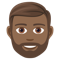 Man- Medium-Dark Skin Tone- Beard emoji on Emojione